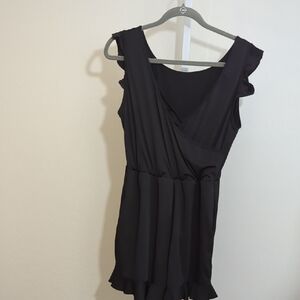 Black One-Piece Romper Swimsuit 3XL